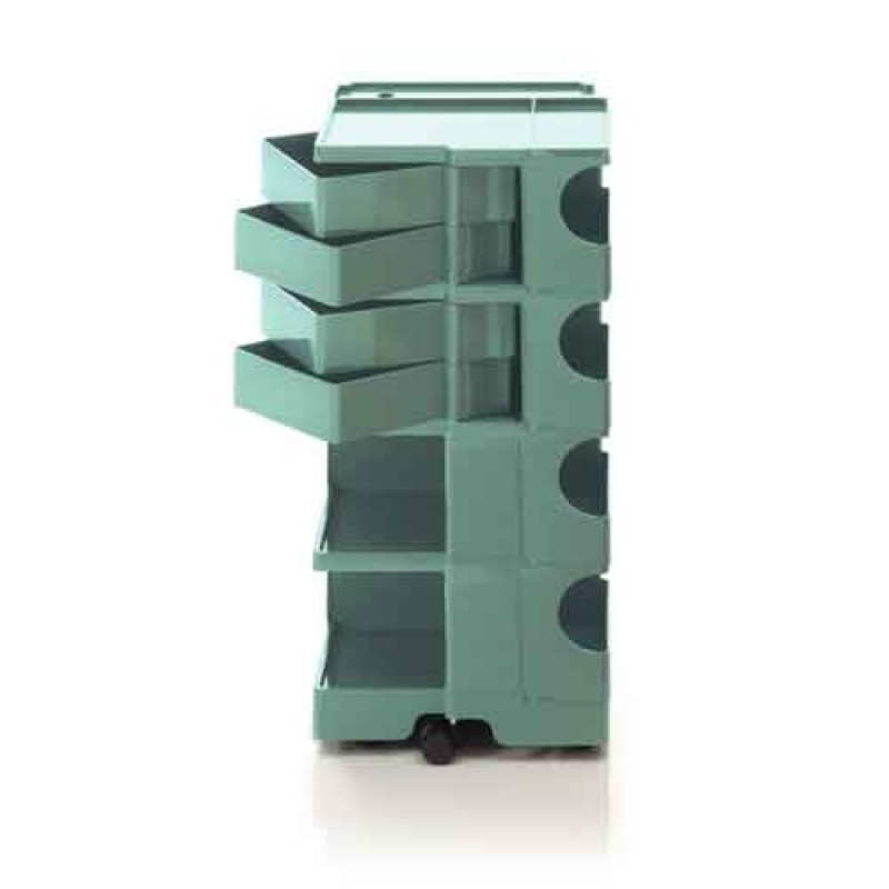 Rullebord med opbevaring, Blågrøn - Large - 4 skuffer