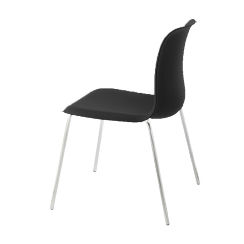 SixE stol - rengøringsvenlig, til klinik eller venteværelse - Sort