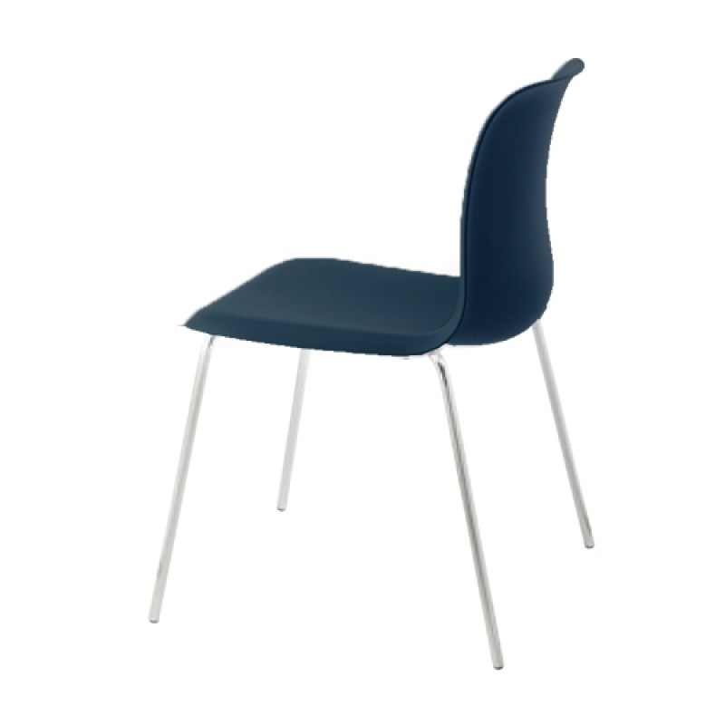 SixE stol - rengøringsvenlig, til klinik eller venteværelse - Mørkeblå