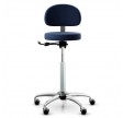 Laboratoriestol, RH Support 4511, med rundt sæde og ekstremt holdbart betræk, farve: blå 