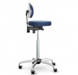 Laboratoriestol, RH Support 4511, med rundt sæde og ekstremt holdbart betræk, farve: blå 