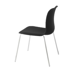 SixE stol - rengøringsvenlig, til klinik eller venteværelse - Sort