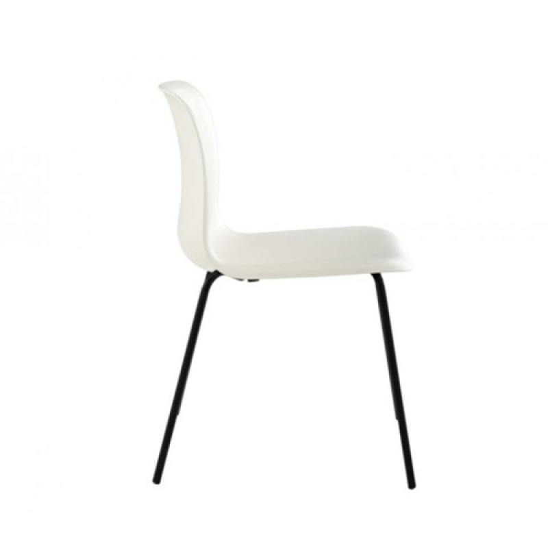 SixE stol - rengøringsvenlig, til klinik eller venteværelse - Hvid